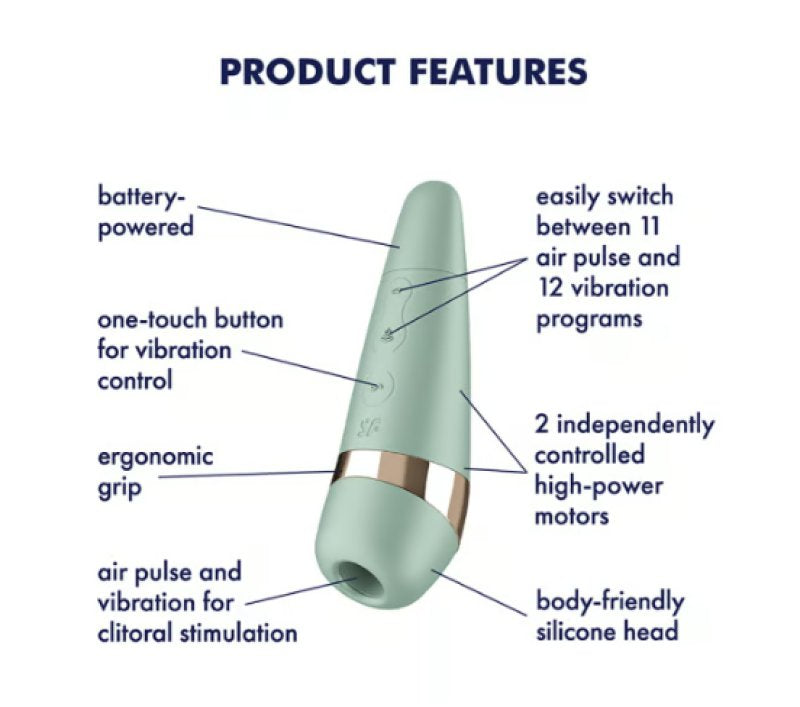 Satisfyer Pro 3+ Air Pulse Vibrator Battery Series Mint