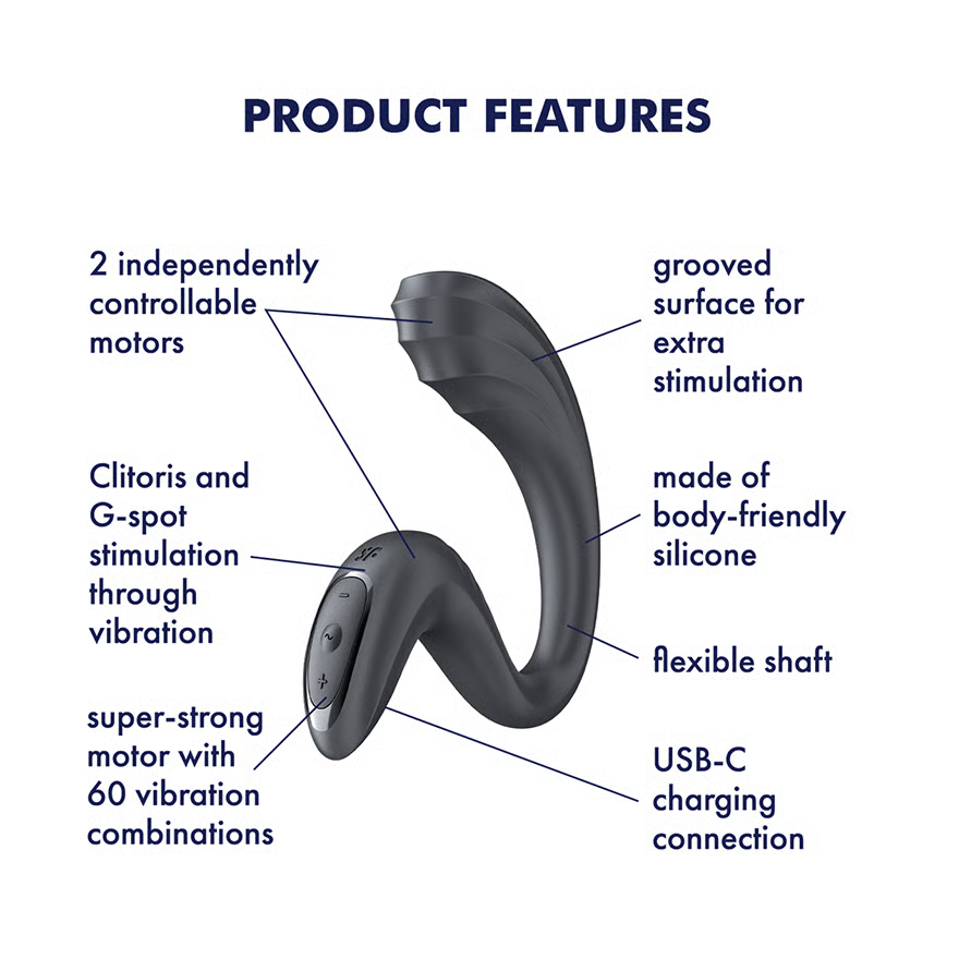 Satisfyer G For Goddess 3 - G-Spot Clitoral Rabbit Vibrator Dark Grey
