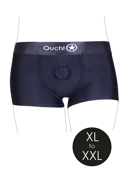 Shots Toys | OUCH! Vibrating Strap-on Boxer - Black - Size XL/XXL