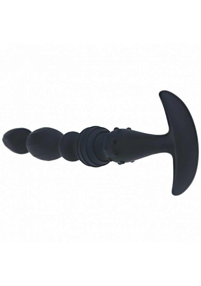 Shots Toys | LEVELZ - Multi Textured Silicone Flared Anal Probe - Black