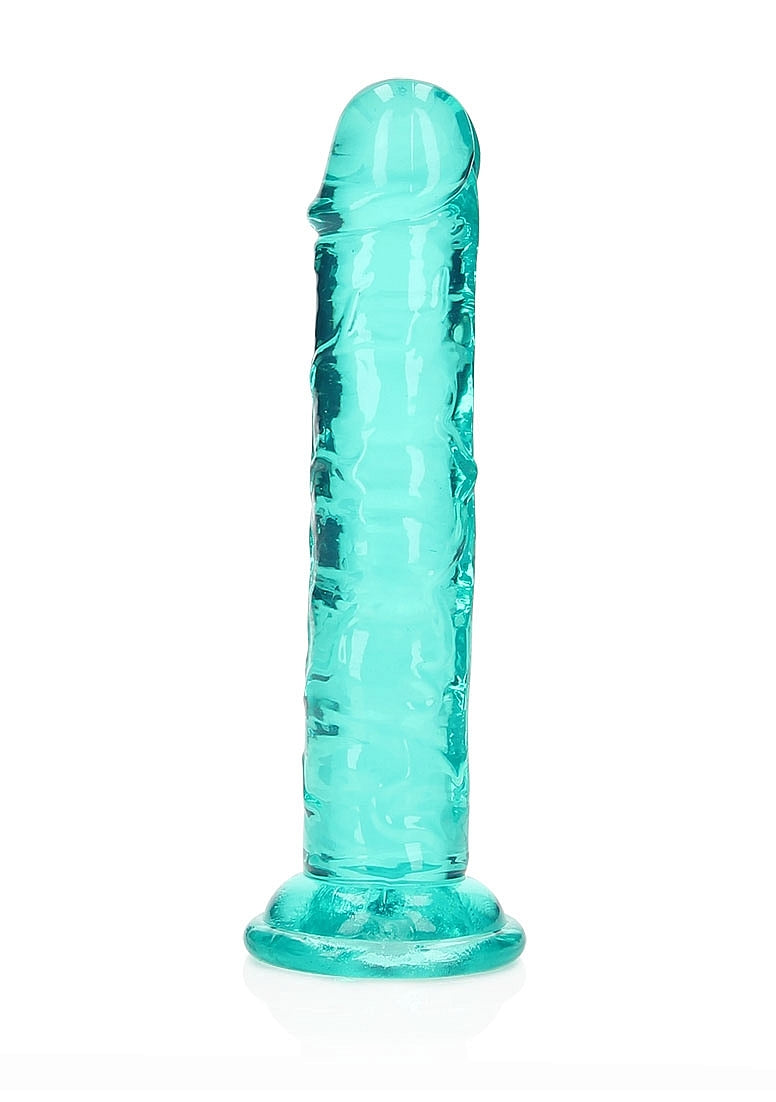Shots Toys | REALROCK Crystal Clear 6" Straight Dildo No Balls - Turquoise