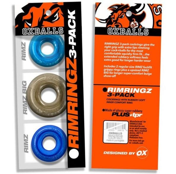 OxBalls RimRingz 3 Pc Multi Size Fire Hots