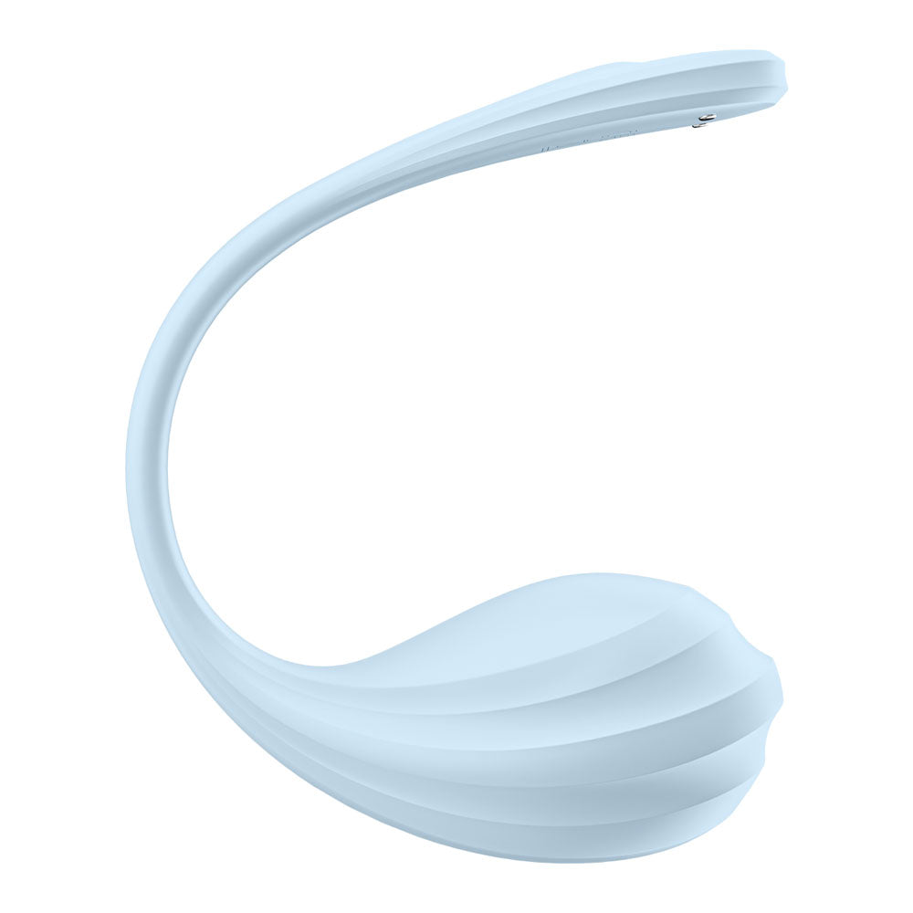 Satisfyer Smooth Petal Light Blue USB Rechargeable Wearable Stimulator with App Control