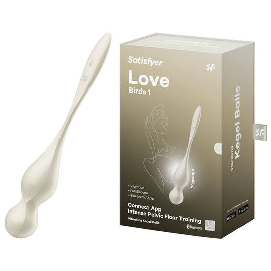 Satisfyer Love Birds 1 White USB Rechargeable Pelvic Floor Trainer w App Control