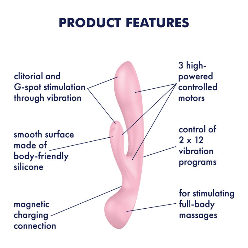 Satisfyer Triple Oh Rabbit Vibrator - Pink