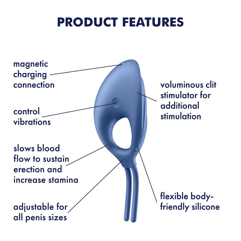 Satisfyer Swordsman Adjustable Vibrating Cock Ring Blue