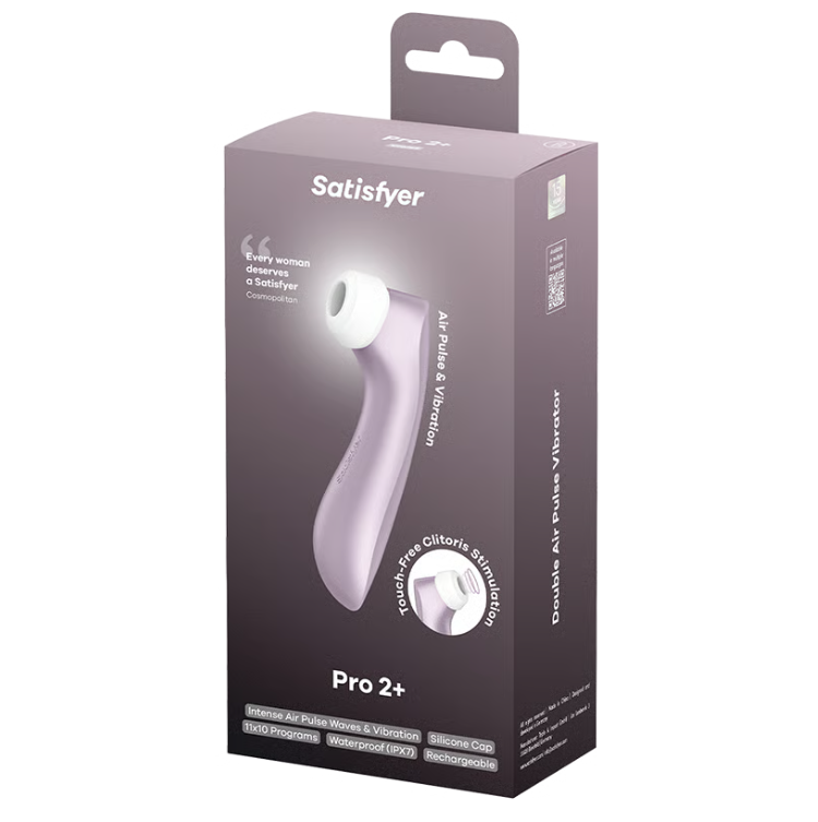 Satisfyer Pro 2+ Violet Touch-Free USB-Rechargeable Clitoral Stimulator Vibrator