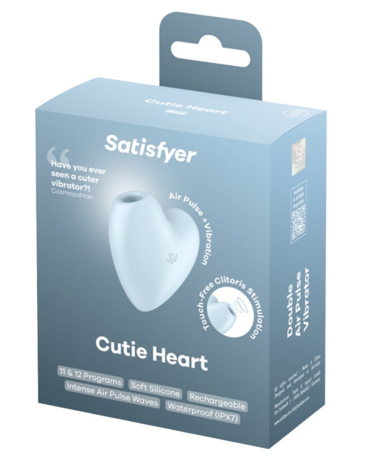 Satisfyer Cutie Heart USB Recharge Air Pulsation Clitoral Stimulator Blue