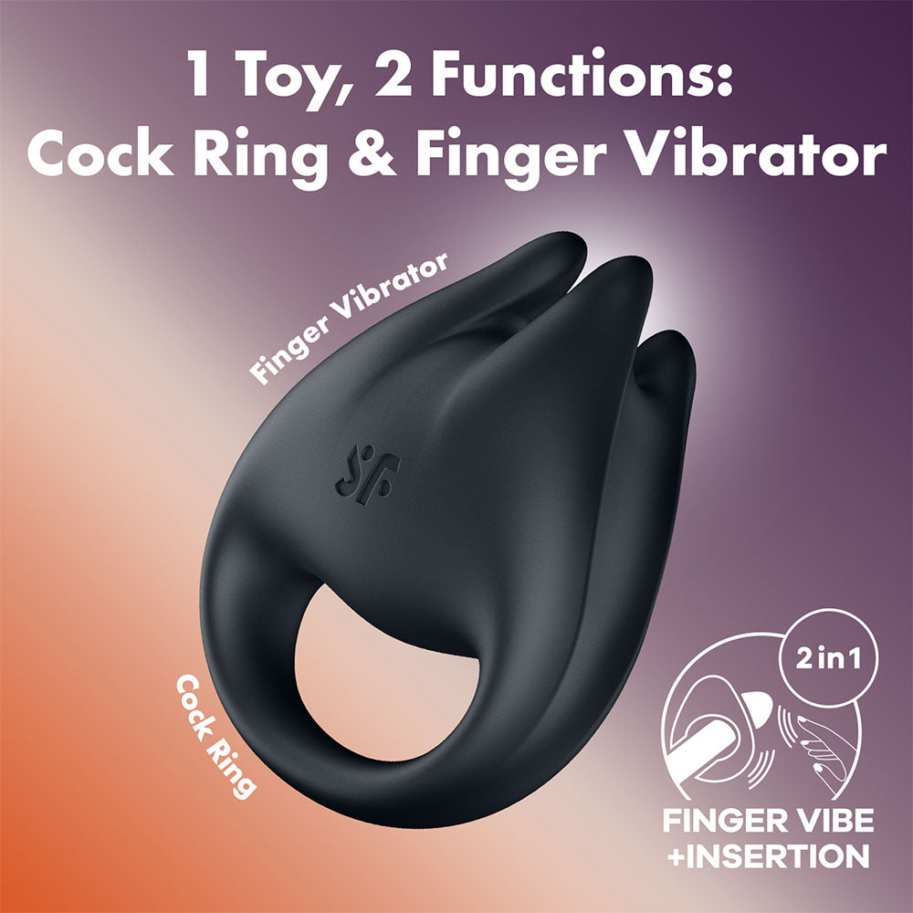 Satisfyer Perfect Pair 1 - 2-in-1 Finger Vibrator and Cock Ring Couples Ring
