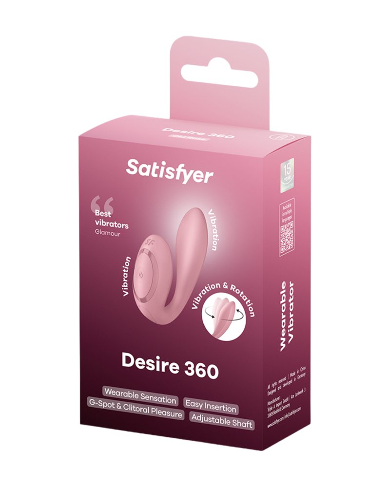 Satisfyer Desire 360 - Wearable G-Spot & Clitoral Vibrator - Old Rose