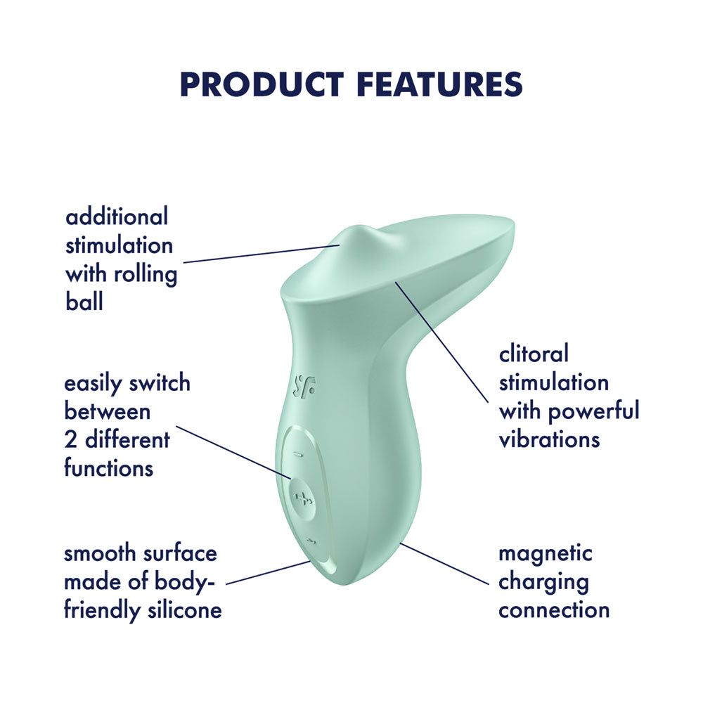 Satisfyer Exciterrr - Rolling Layon Vibrator w Stimulating Moving Ball Mint