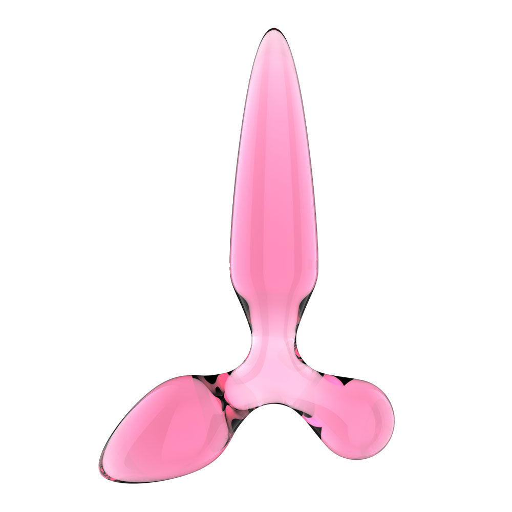 Satisfyer Triple Crystal 2 - Pink Glass 3-in-1 Dildo & Butt Plug