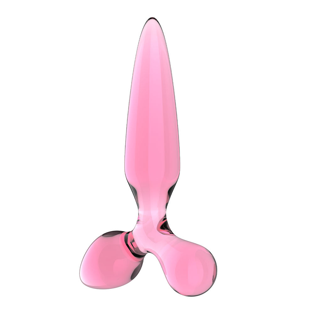 Satisfyer Triple Crystal 2 - Pink Glass 3-in-1 Dildo & Butt Plug