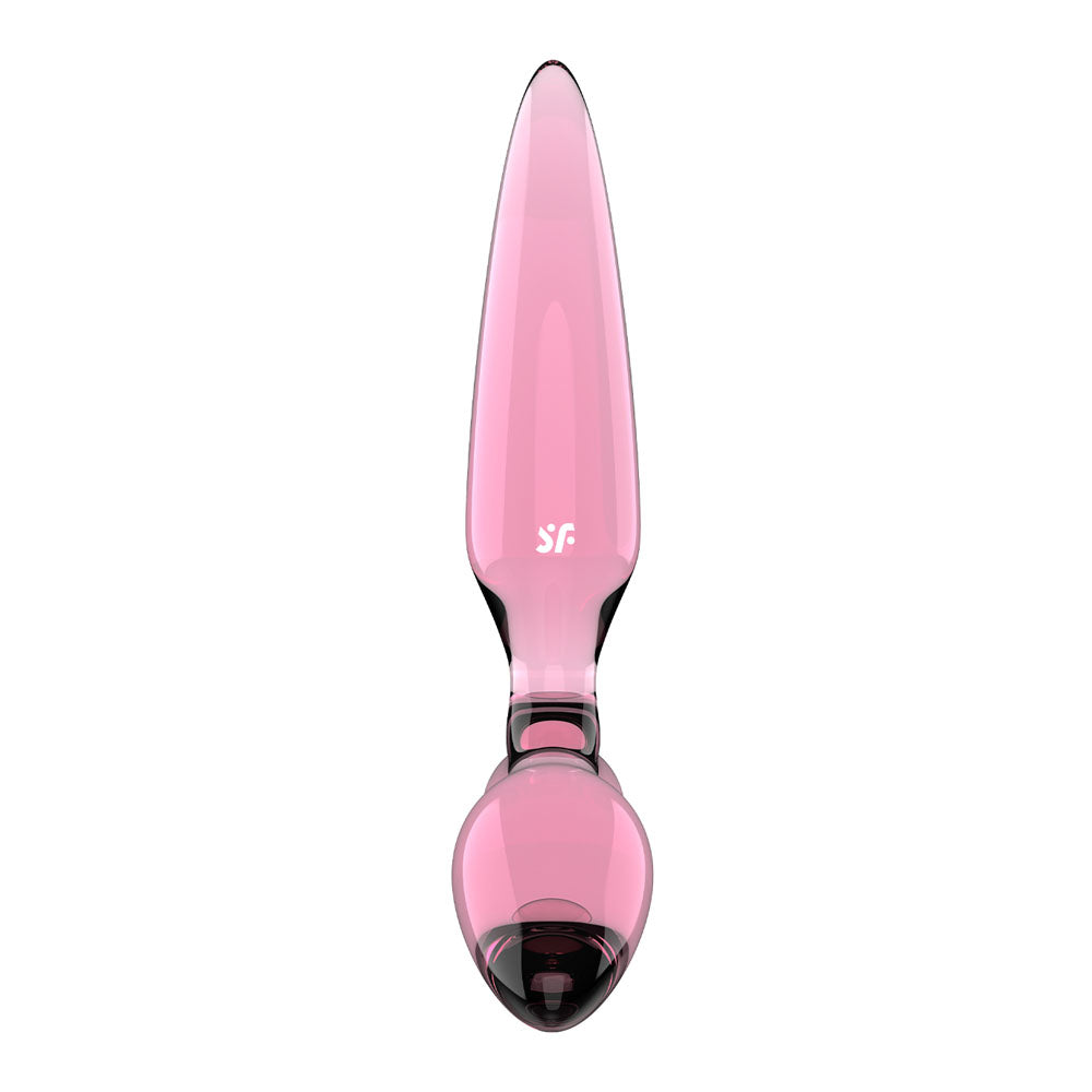 Satisfyer Triple Crystal 2 - Pink Glass 3-in-1 Dildo & Butt Plug