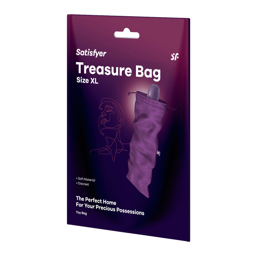 Satisfyer Treasure Sex Toy Storage Bag Black/Pink/Violet - Size Medium/Large/Extra Large