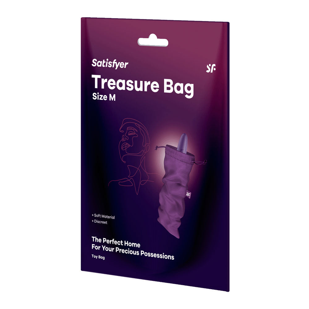 Satisfyer Treasure Sex Toy Storage Bag Black/Pink/Violet - Size Medium/Large/Extra Large