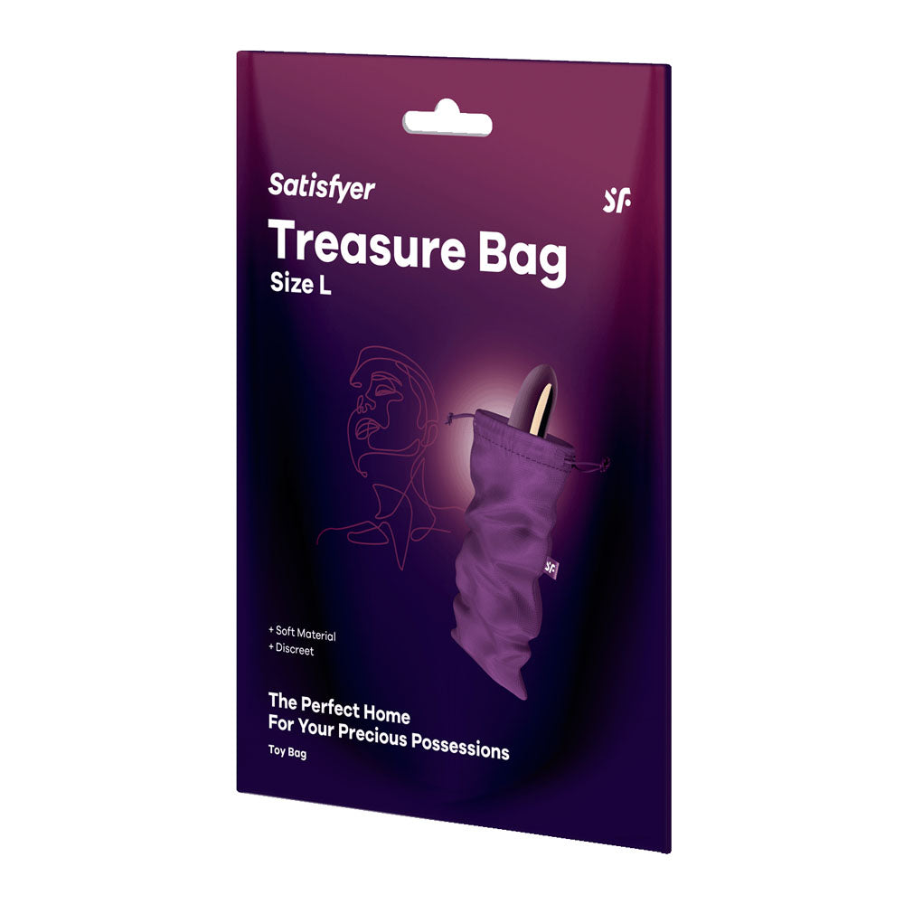 Satisfyer Treasure Sex Toy Storage Bag Black/Pink/Violet - Size Medium/Large/Extra Large