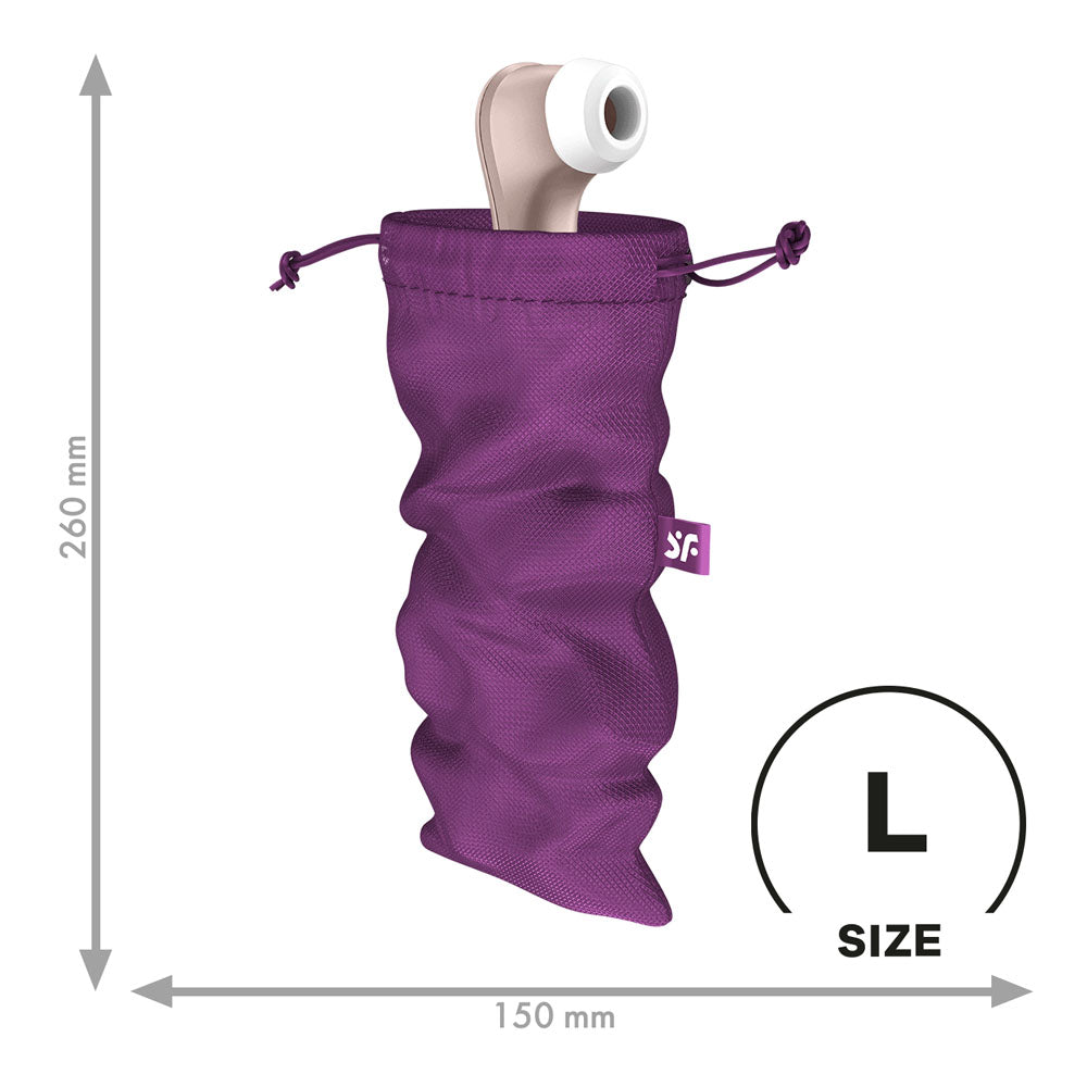 Satisfyer Treasure Sex Toy Storage Bag Black/Pink/Violet - Size Medium/Large/Extra Large