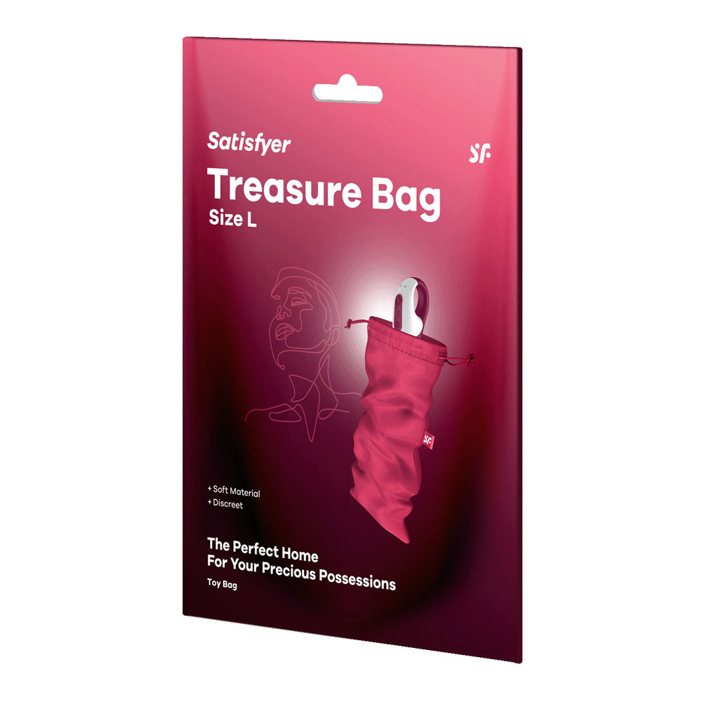 Satisfyer Treasure Sex Toy Storage Bag Black/Pink/Violet - Size Medium/Large/Extra Large