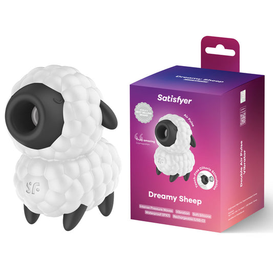 Satisfyer Dreamy Sheep - White/Black Vibrating Air Pulse Stimulator