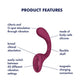 Satisfyer G For Goddess 2 - G-Spot Clitoral Rabbit Vibrator Wine Red