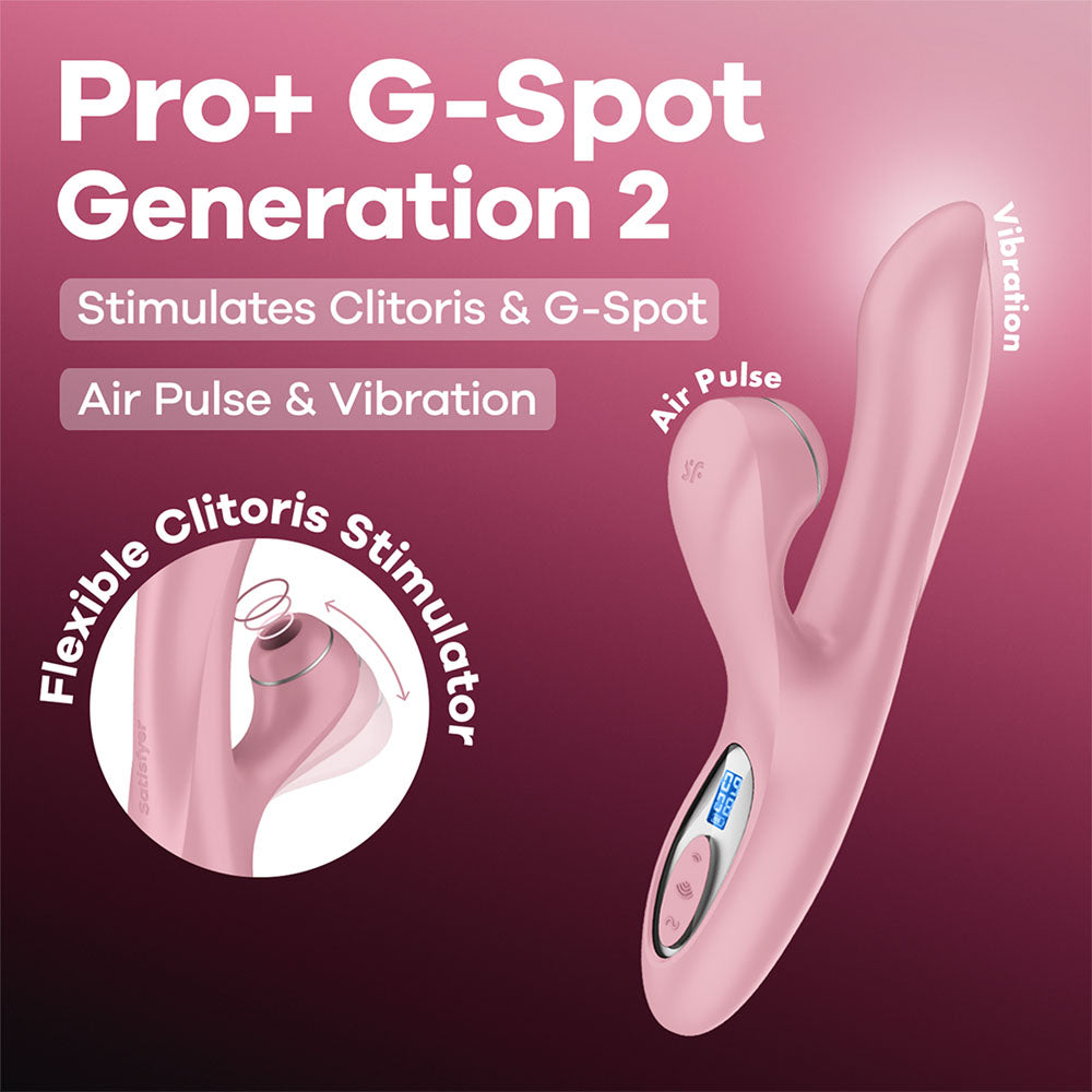 Satisfyer Pro+ G-Spot Gen 2 - Rabbit Vibrator with Air Pulse Clitoral Stimulator Pink