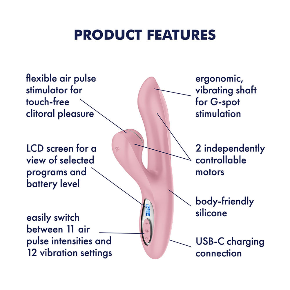 Satisfyer Pro+ G-Spot Gen 2 - Rabbit Vibrator with Air Pulse Clitoral Stimulator Pink