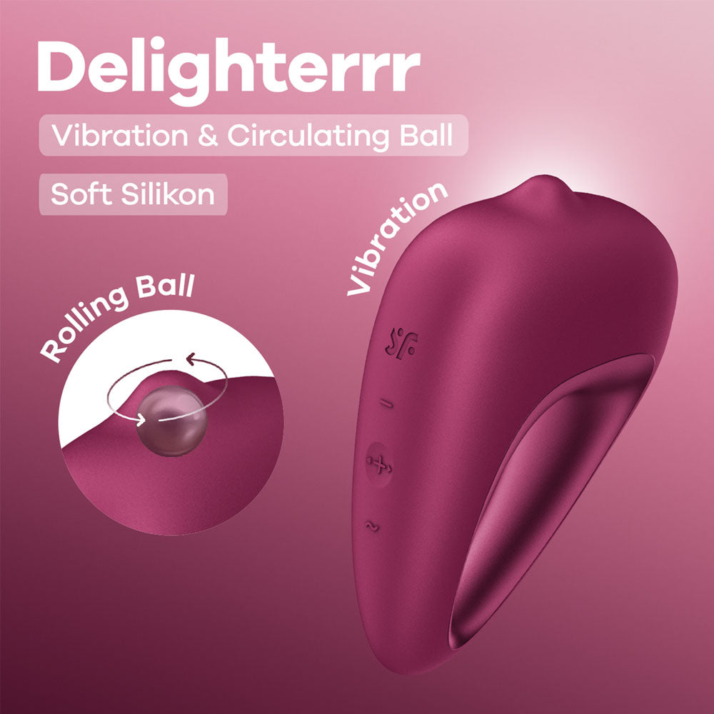 Satisfyer Delighterrr - Vibrating Rolling Ball Lay-on Vibrator - Berry