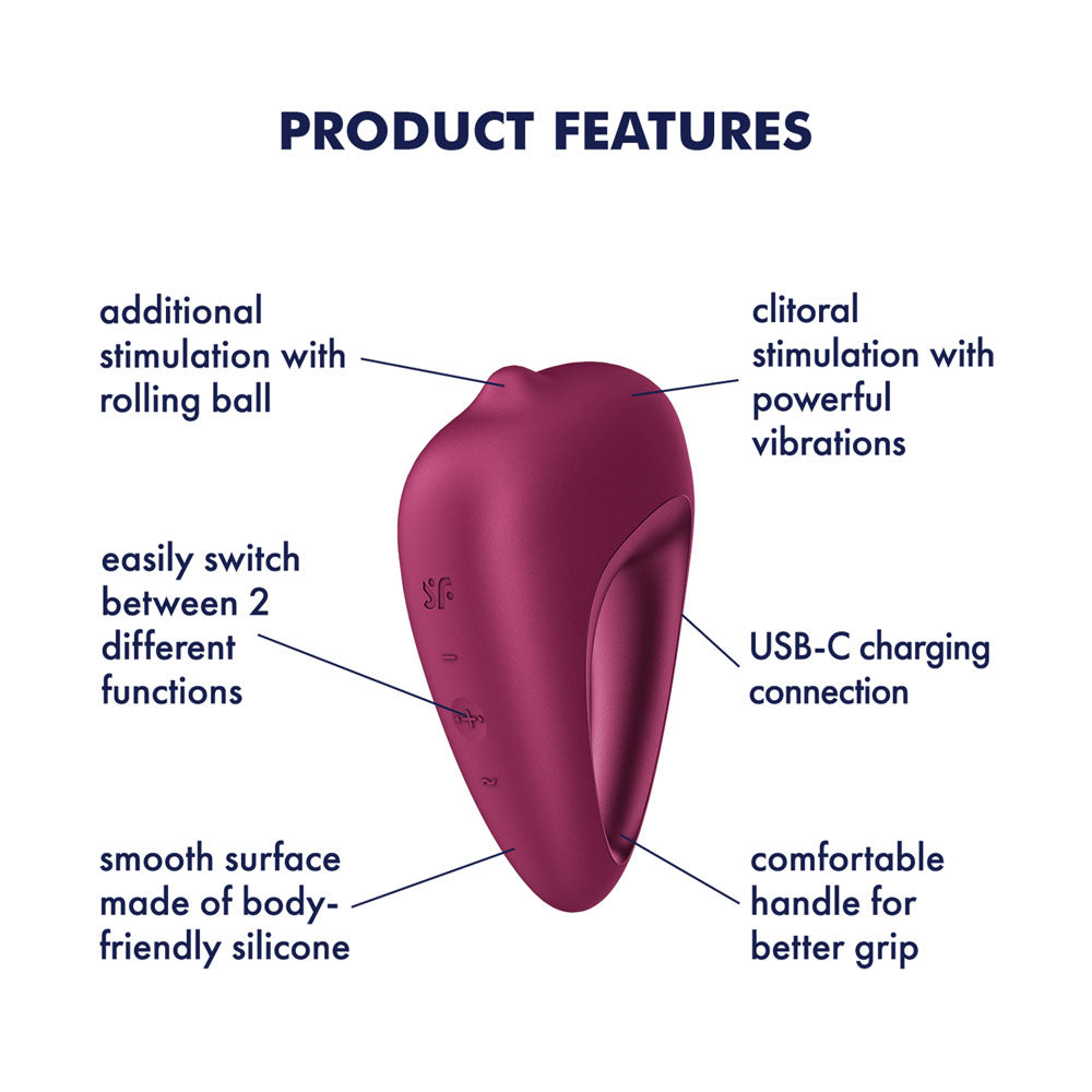 Satisfyer Delighterrr - Vibrating Rolling Ball Lay-on Vibrator - Berry