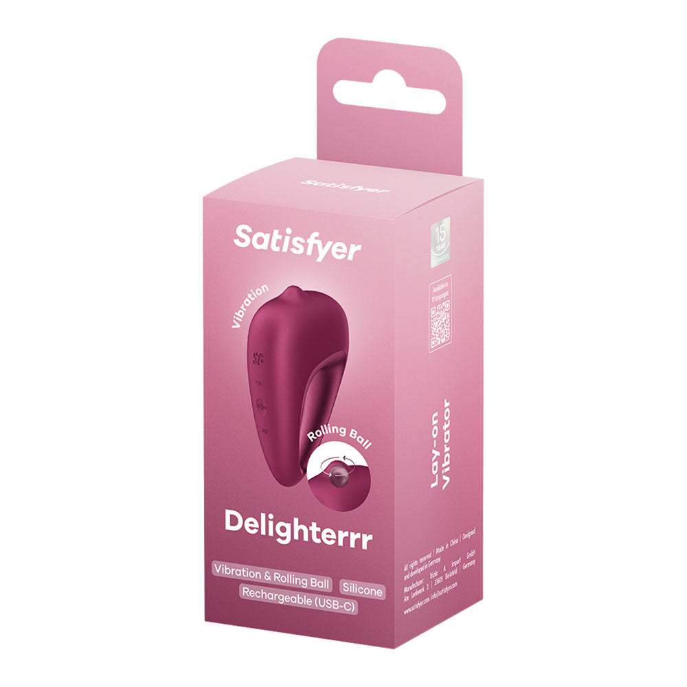 Satisfyer Delighterrr - Vibrating Rolling Ball Lay-on Vibrator - Berry