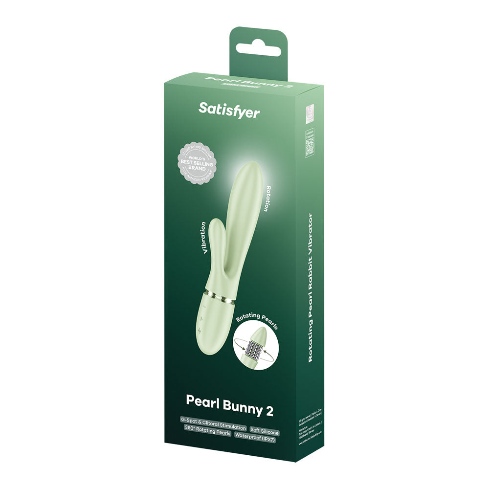 Satisfyer Pearl Bunny 2 - Rotating Pearls Rabbit Vibrator Light Green