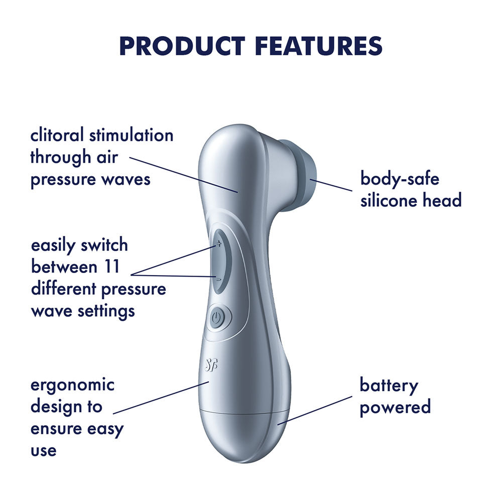 Satisfyer Pro 2 Gen 2 Battery Series - Touch Free Clitoral Air Pulse Vibrator - Blue