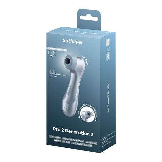 Satisfyer Pro 2 Gen 2 Battery Series - Touch Free Clitoral Air Pulse Vibrator - Blue