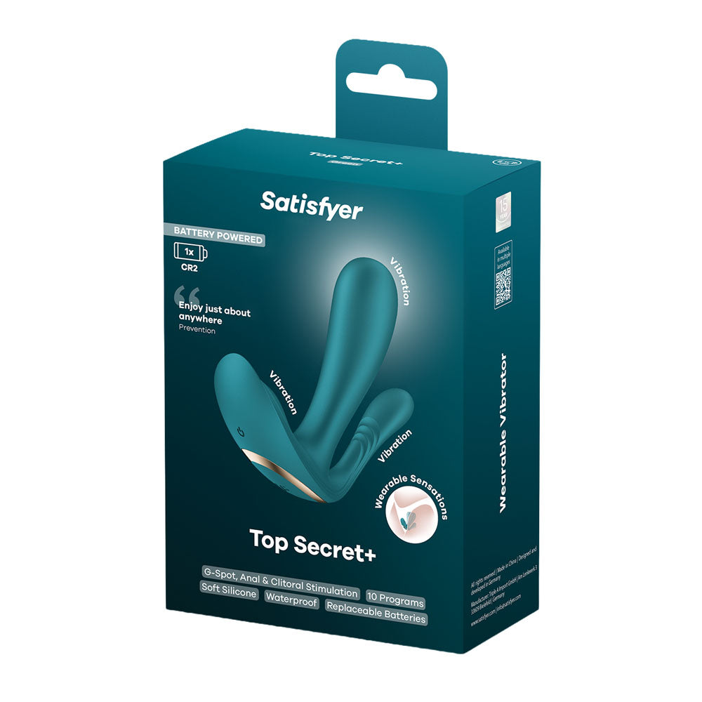 Satisfyer Top Secret + - Battery Series - Wearable G-Spot & Anal Vibrator - Green