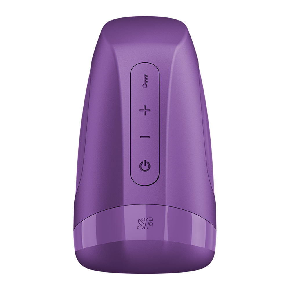 Satisfyer Men Heat Vibration Battery Series - Heating and Vibrating Masturbator - Purple