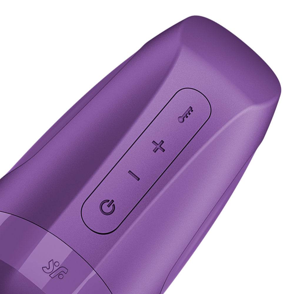 Satisfyer Men Heat Vibration Battery Series - Heating and Vibrating Masturbator - Purple