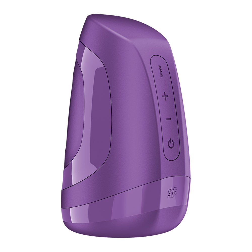 Satisfyer Men Heat Vibration Battery Series - Heating and Vibrating Masturbator - Purple