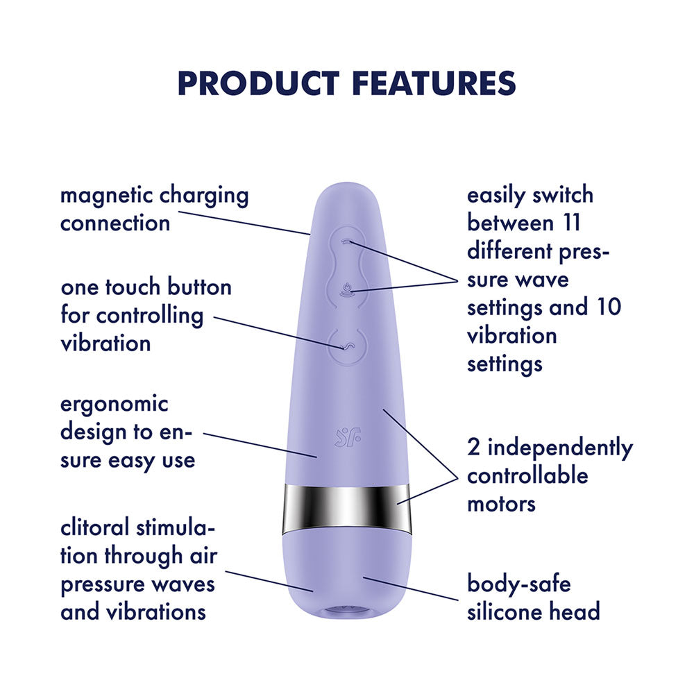 Satisfyer Pro 3+ - Air Pulse Clitoral Stimulator Vibrator - Purple