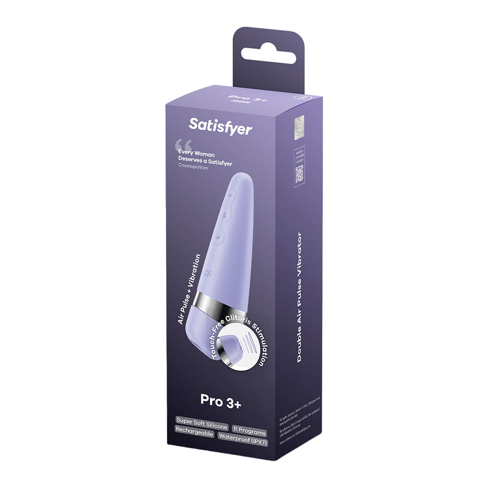 Satisfyer Pro 3+ - Air Pulse Clitoral Stimulator Vibrator - Purple
