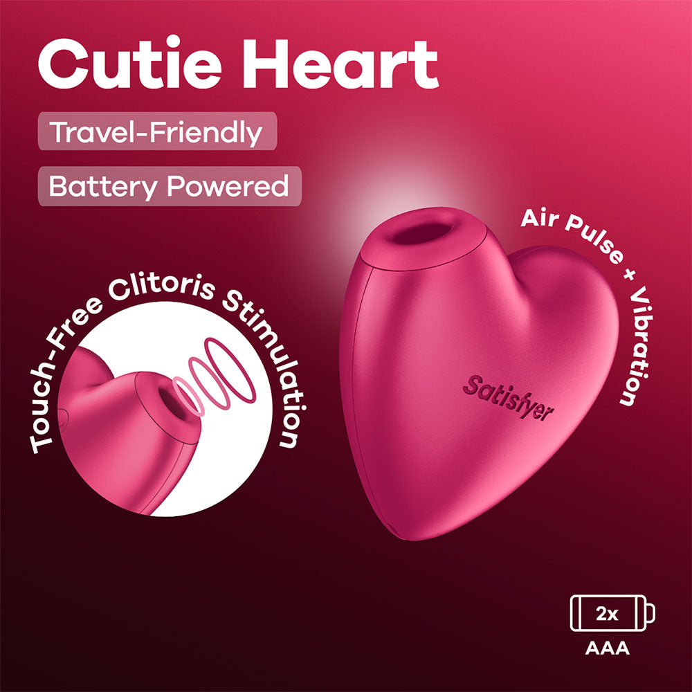 Satisfyer Cutie Heart - Battery - Air Pulsation Stimulator with Vibration - Pink