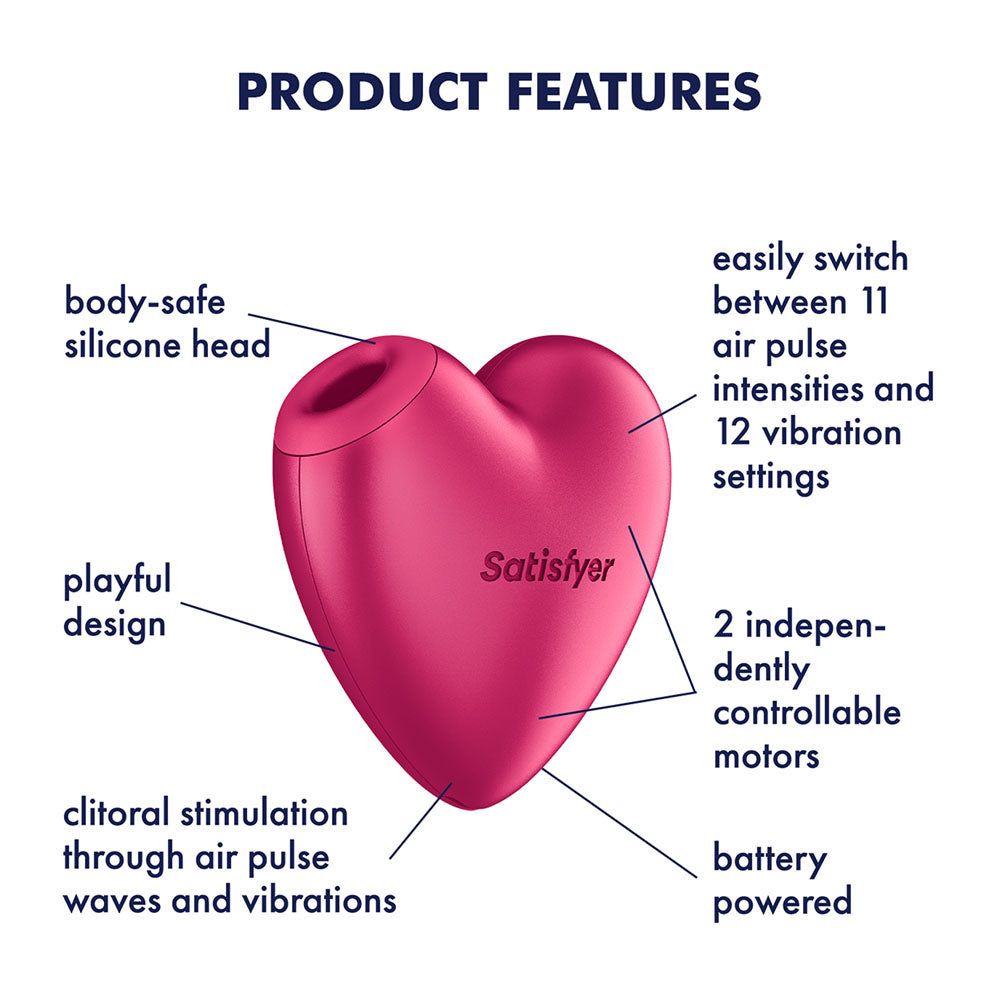 Satisfyer Cutie Heart - Battery - Air Pulsation Stimulator with Vibration - Pink