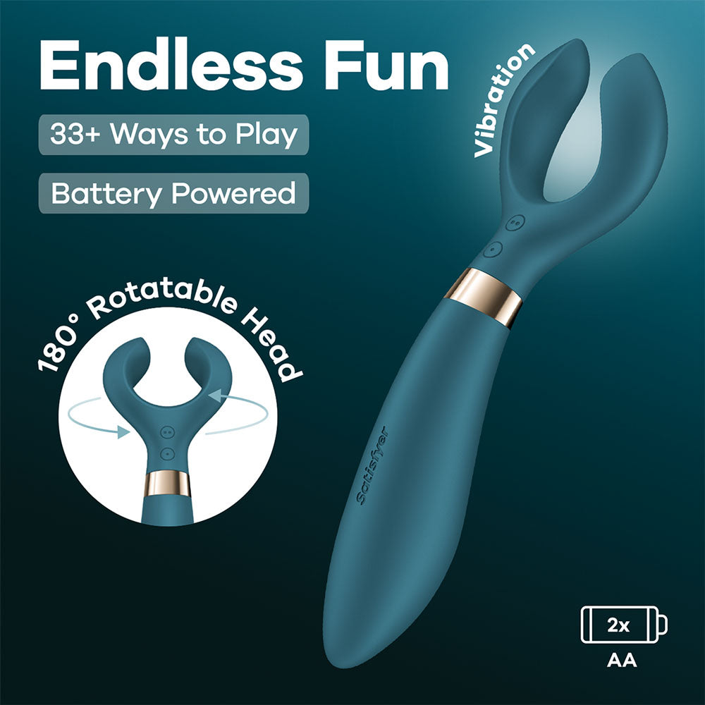 Satisfyer Endless Fun - Battery Series - Couples Rotating Head Vibrator - Green