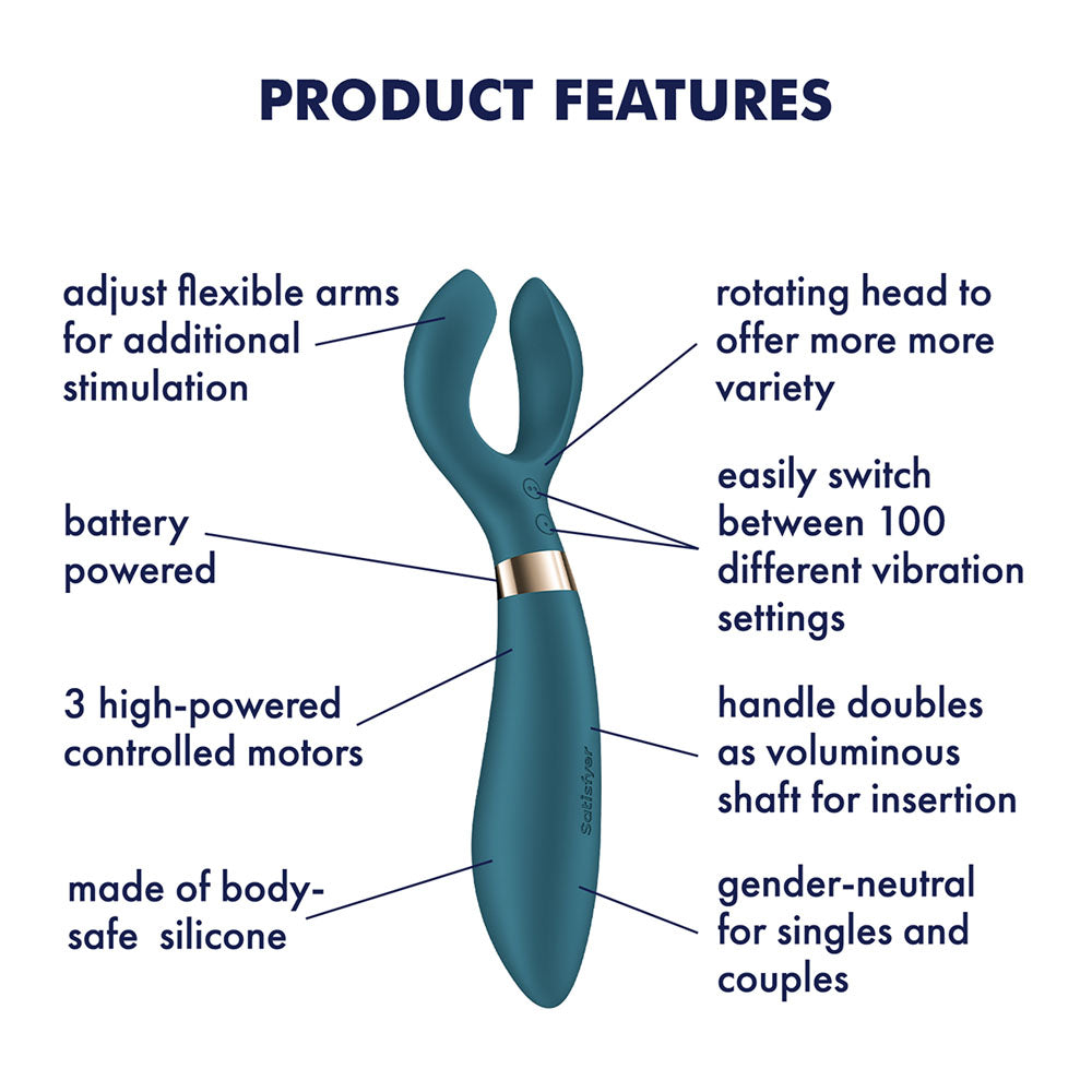 Satisfyer Endless Fun - Battery Series - Couples Rotating Head Vibrator - Green