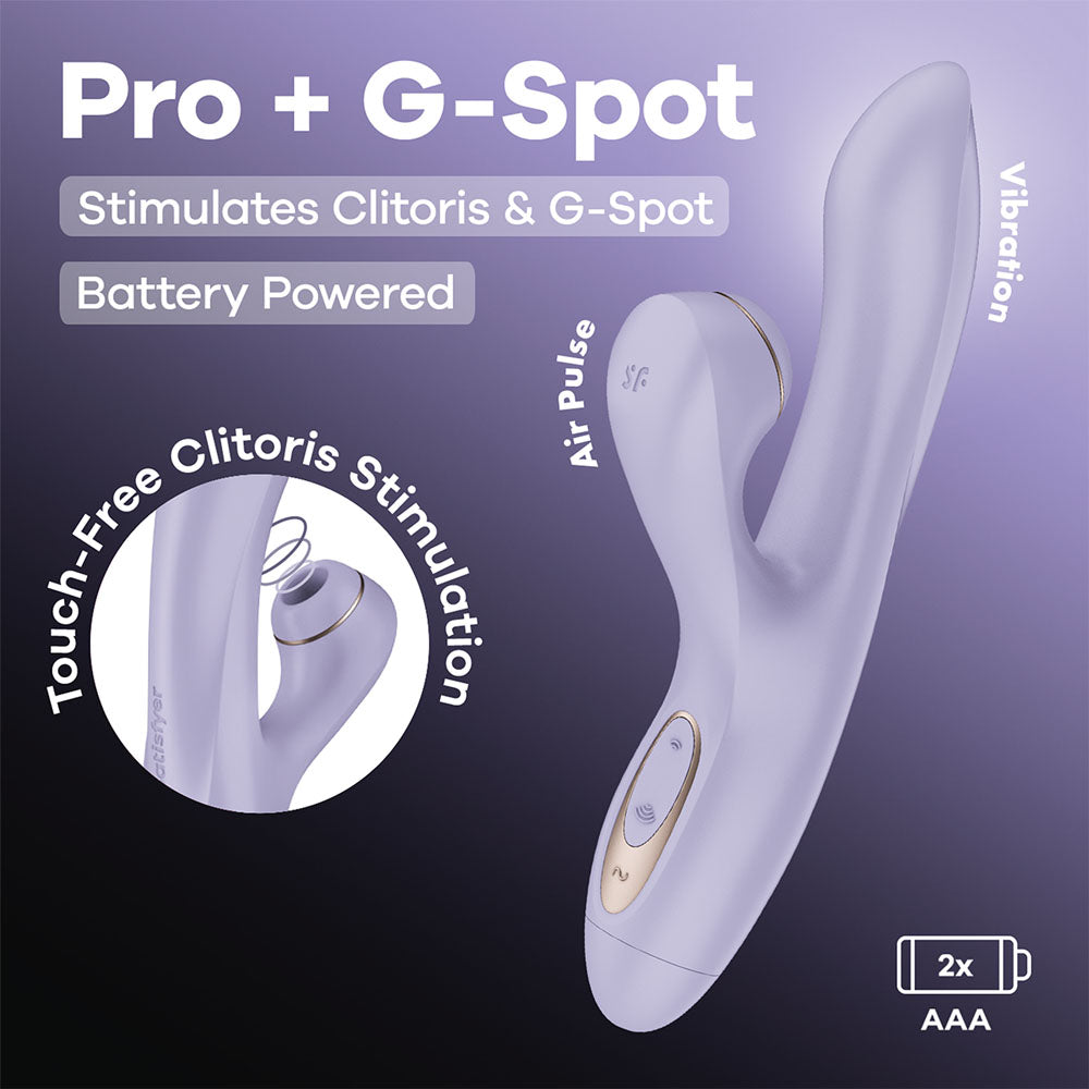 Satisfyer Pro+ Air Pulse G-Spot Vibrator Battery Series Lavender