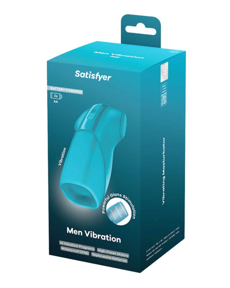 Satisfyer Men Vibration Battery Series - Vibrating Masturbator - Blue