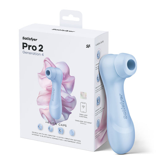 Satisfyer Pro 2 Generation 4 Clitoral Stimulator - Serene Blue (App)