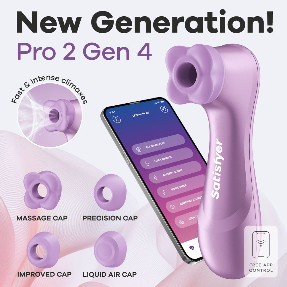 Satisfyer Pro 2 Generation 4 Clitoral Stimulator - Amethyst (App)