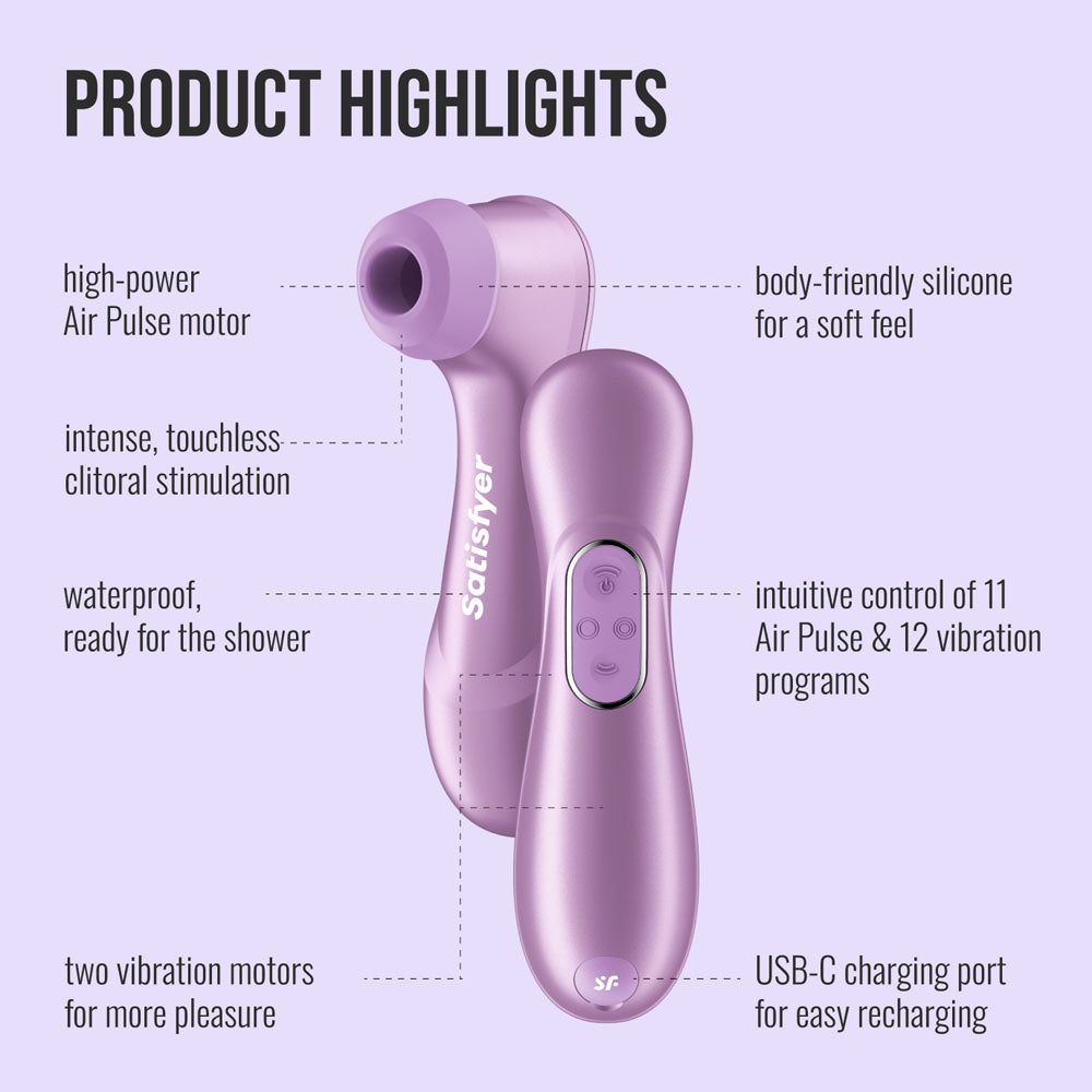 Satisfyer Pro 2 Generation 4 Clitoral Stimulator - Amethyst (App)