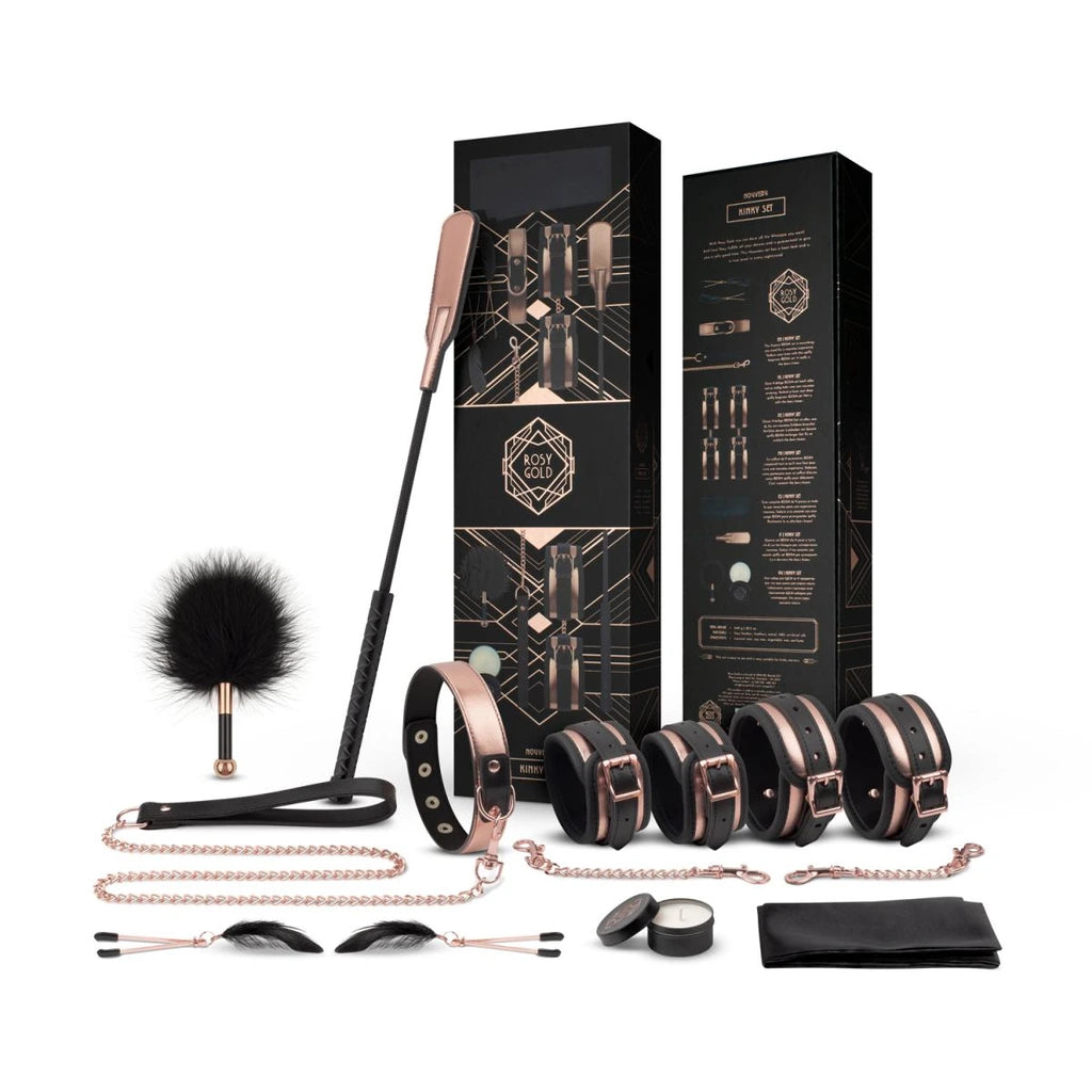 EDC | Rosy Gold - Nouveau Sylish Bondage Kit BDSM - 9 Piece Set Kit