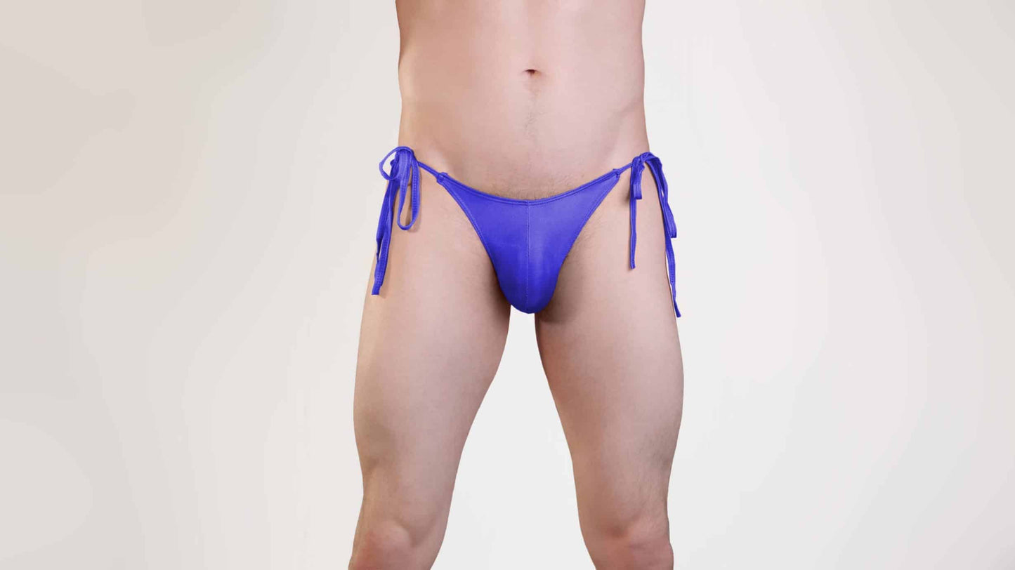 Love In Leather Mens Lycra Brief With Tie Sides One Size - MULTIPLE COLOURS